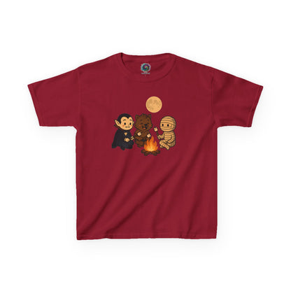 Kids Halloween Monsters Campfire T-Shirt – Cute Spooky Tee