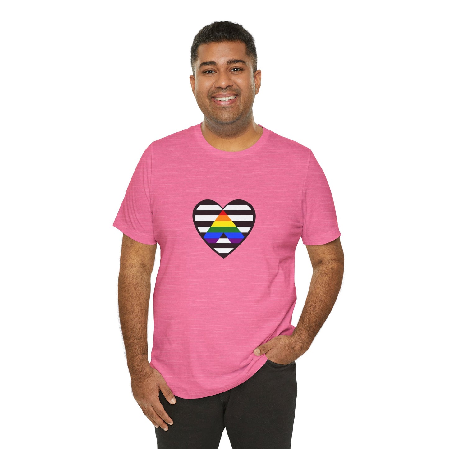 Ally Pride Flag Heart T-Shirt – Subtle LGBTQ+ Support Tee
