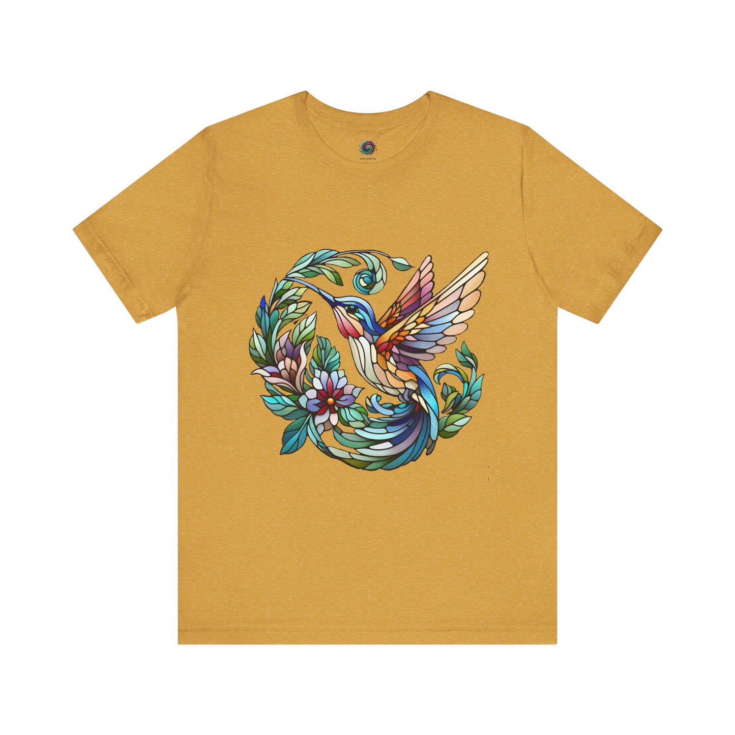 Stained Glass Hummingbird Tee – Vibrant Nature Shirt - WhimSpin - https://whimspin.com