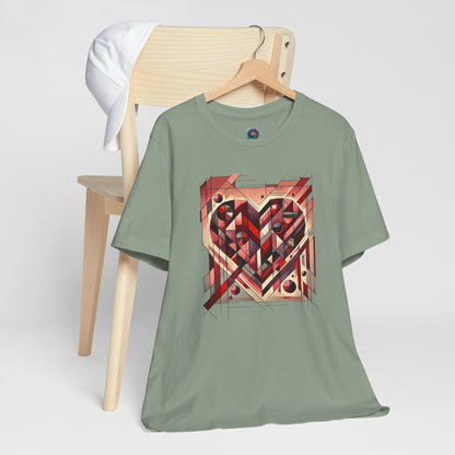 Cubist Heart T-Shirt – Modern Art Valentine's Day Graphic Tee