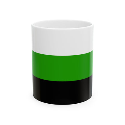 Neutrois Pride Flag Cup – White, Green & Black LGBTQ+ Ceramic Mug