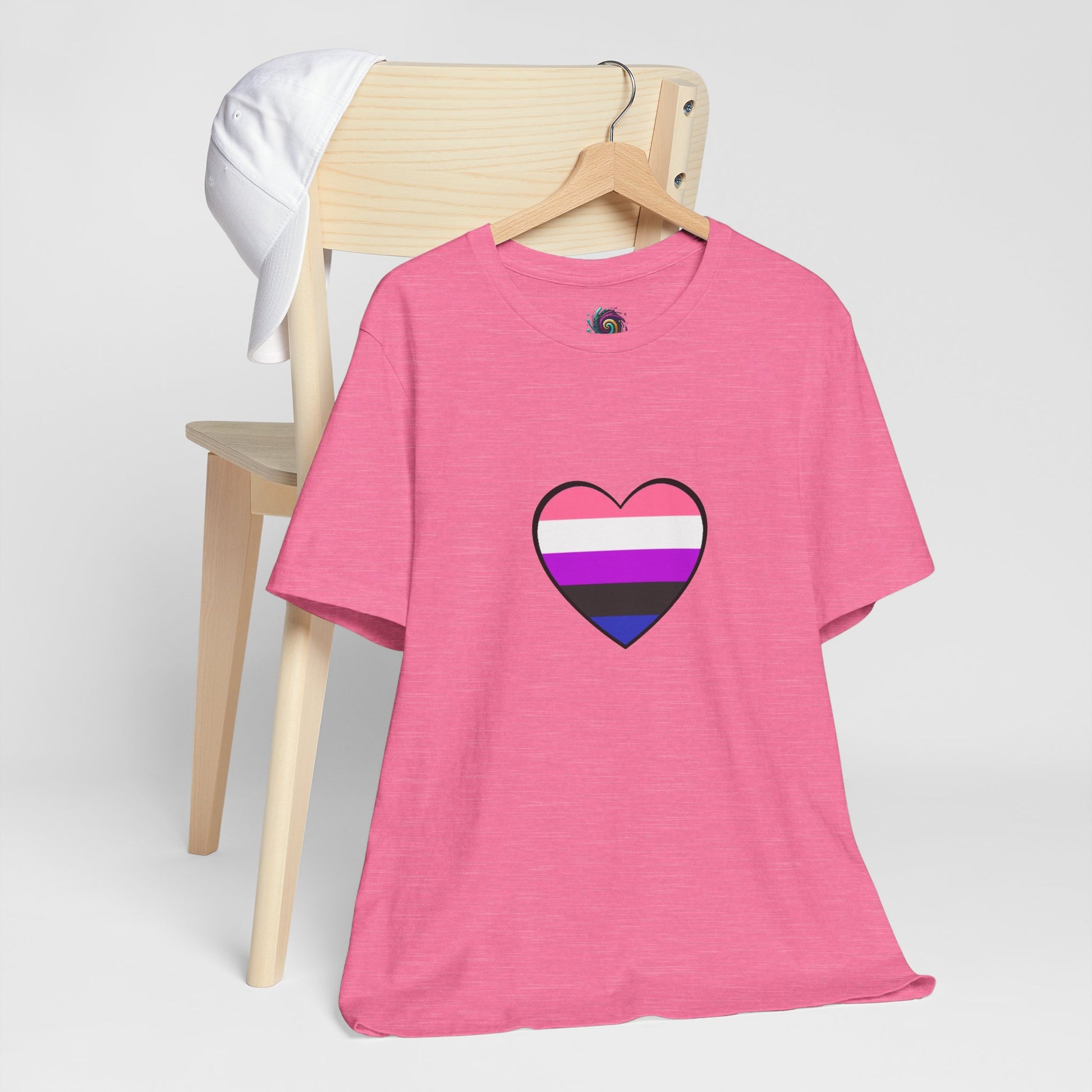 Genderfluid Pride Heart T-Shirt – Bold LGBTQIA+ Flag Tee - WhimSpin - https://whimspin.com
