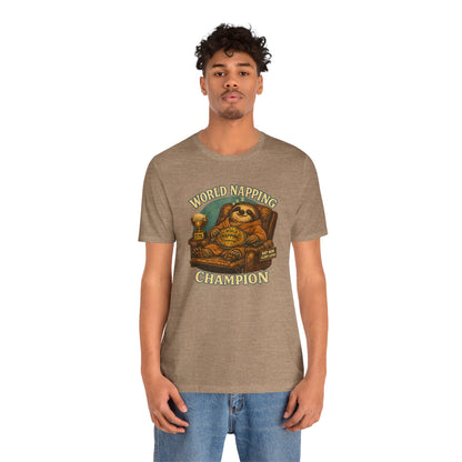 World Napping Champion T-Shirt – Funny Sloth Nap Tee