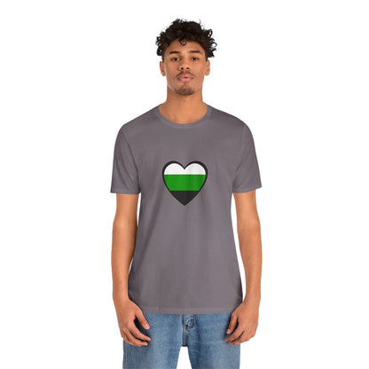 Neutrois Pride Flag Heart T-Shirt – Minimalist Gender Identity Tee