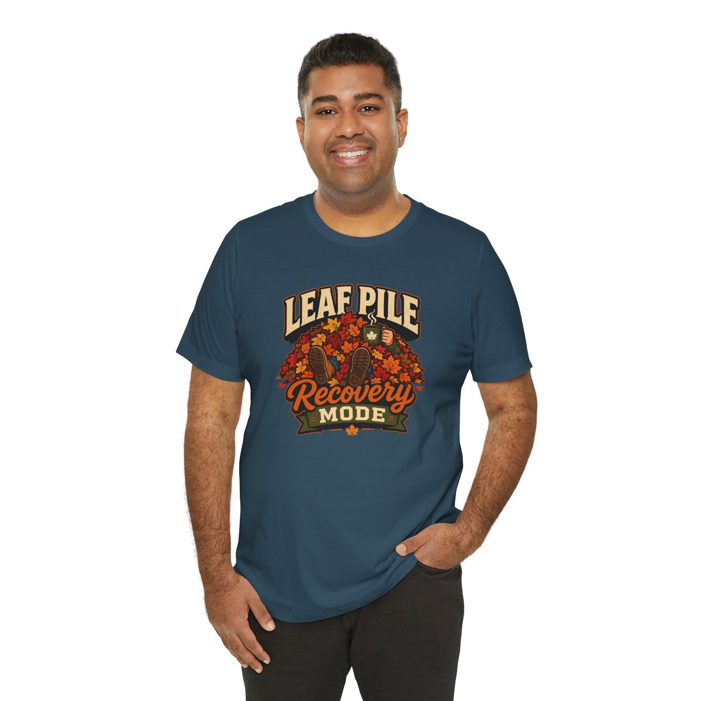 Leaf Pile Recovery Mode T-Shirt – Funny Fall Leaves Tee