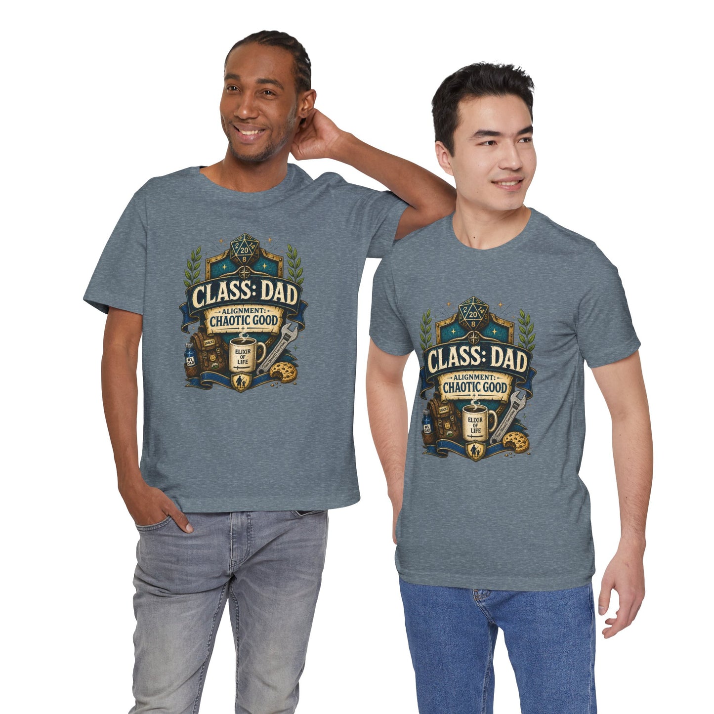 Chaotic Good Dad T-Shirt – RPG Gamer Dad Graphic Tee