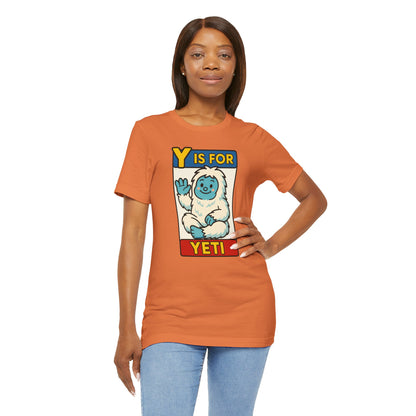 Y Is for Yeti T-Shirt – Cute Winter Monster Tee from the Monster Alphabet Series