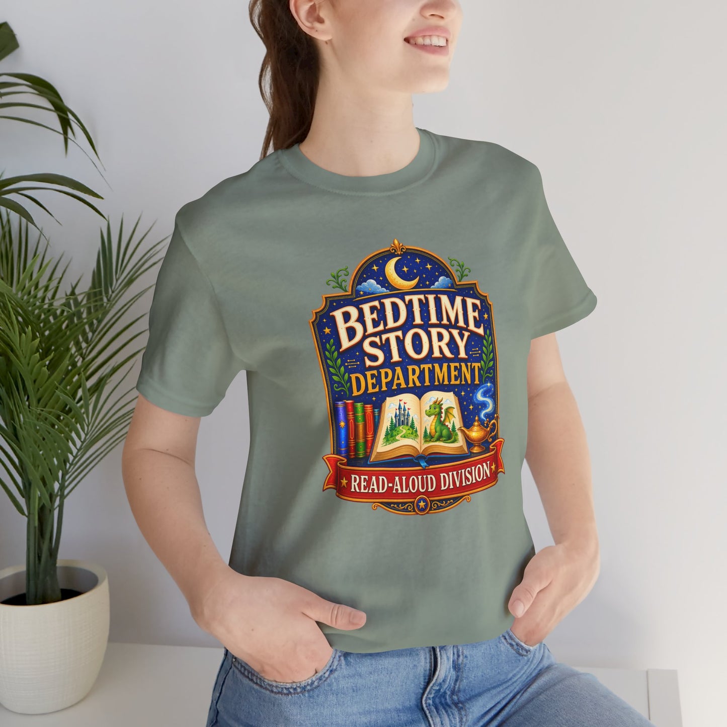 Bedtime Story Department T-Shirt – Read-Aloud Parent Tee