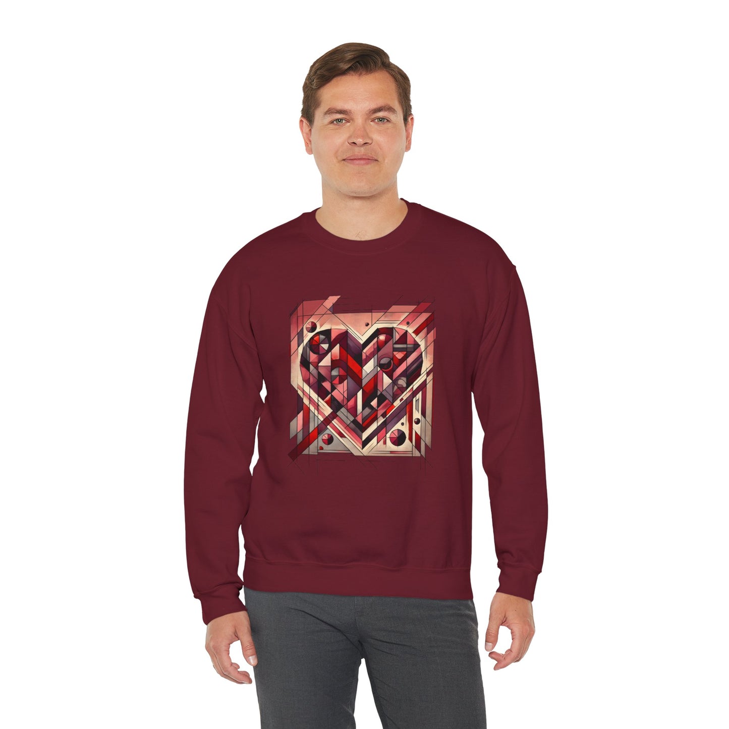 Cubist Heart Sweatshirt – Modern Art Valentine's Day Pullover