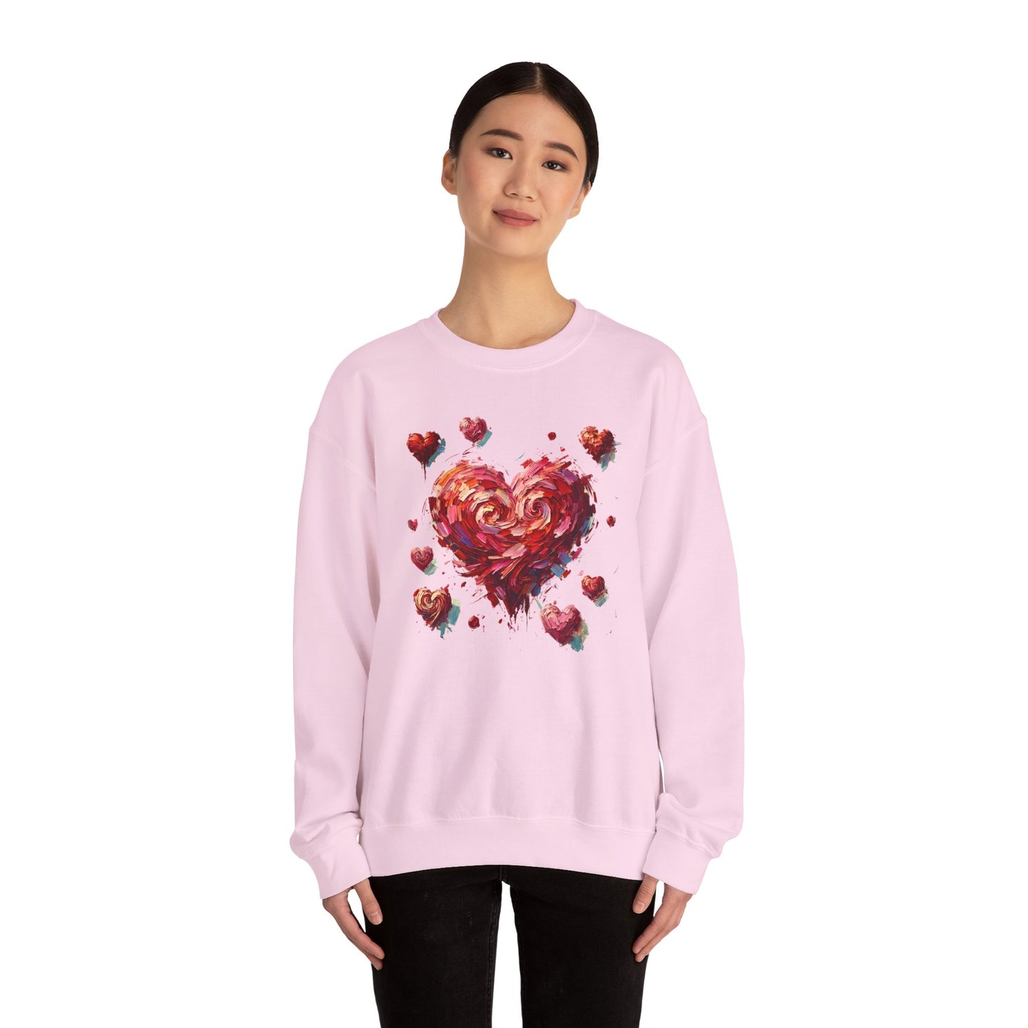 Impressionistic Heart Sweatshirt – Painterly Valentine's Day Art Pullover