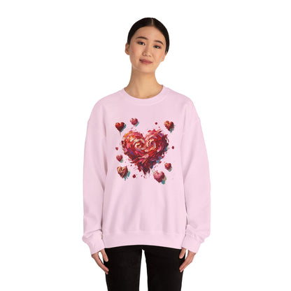 Impressionistic Heart Sweatshirt – Painterly Valentine's Day Art Pullover