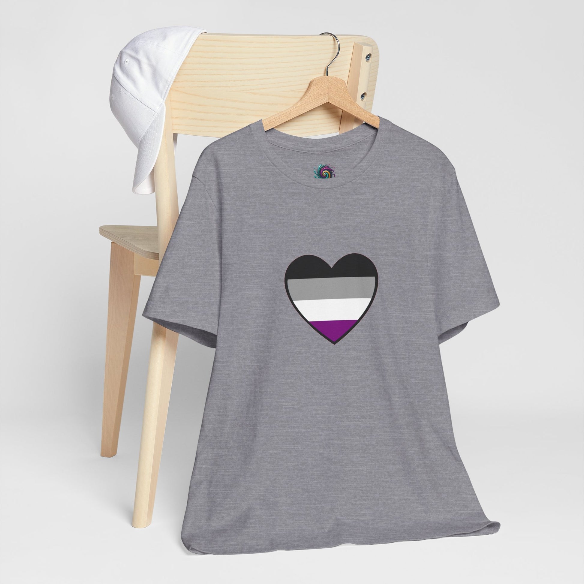 Asexual Pride Flag Heart T-Shirt – Ace Flag LGBTQ+ Graphic Tee - WhimSpin - https://whimspin.com