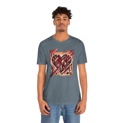 Cubist Heart T-Shirt – Modern Art Valentine's Day Graphic Tee