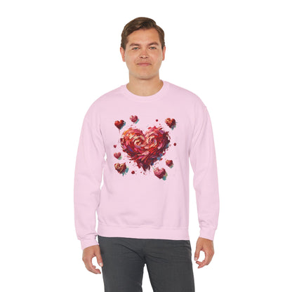 Impressionistic Heart Sweatshirt – Painterly Valentine's Day Art Pullover