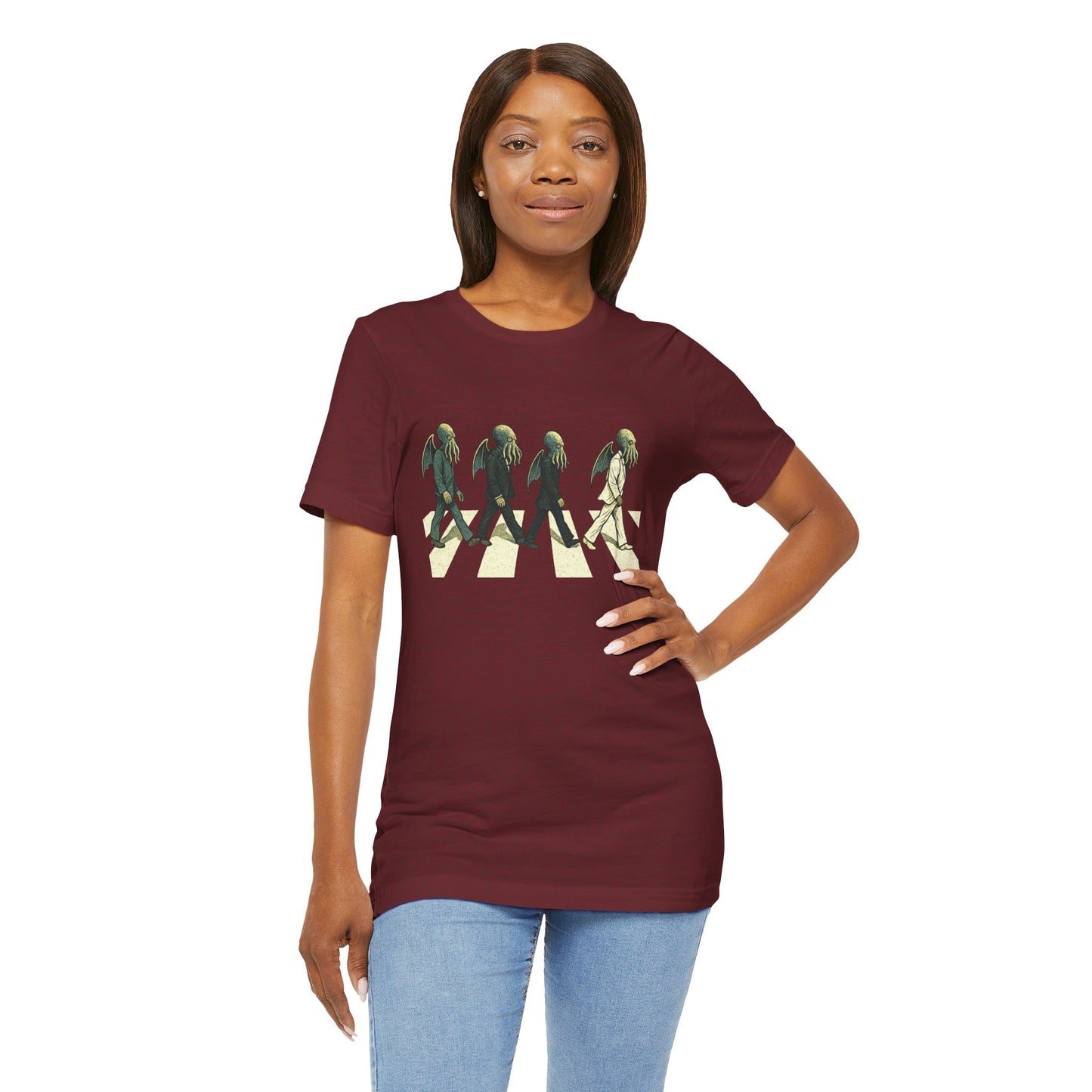 Cthulhu Crossing T-Shirt – Beatles Abbey Road Parody Tee | WhimSpin