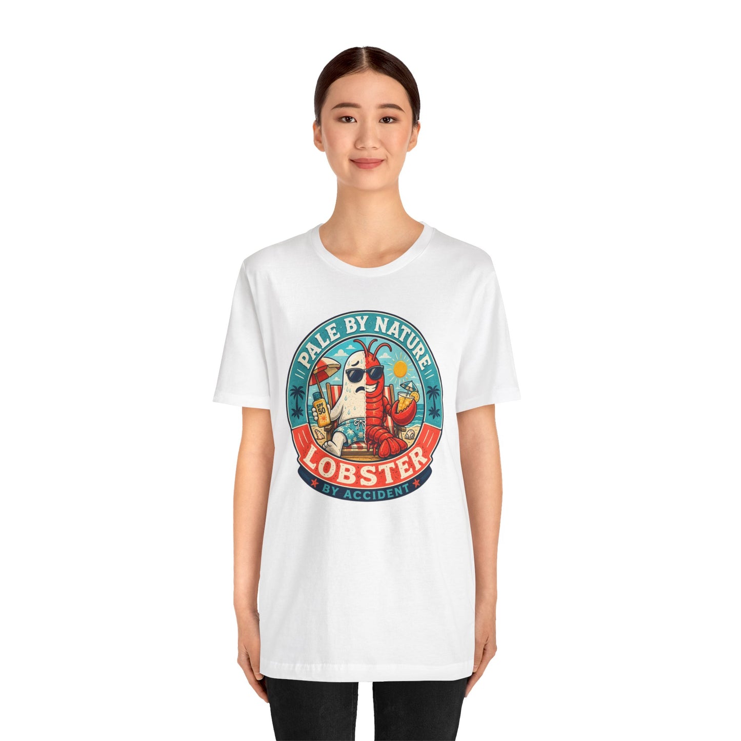 Pale by Nature Lobster by Accident T-Shirt – Funny Sunburn Summer Graphic Tee