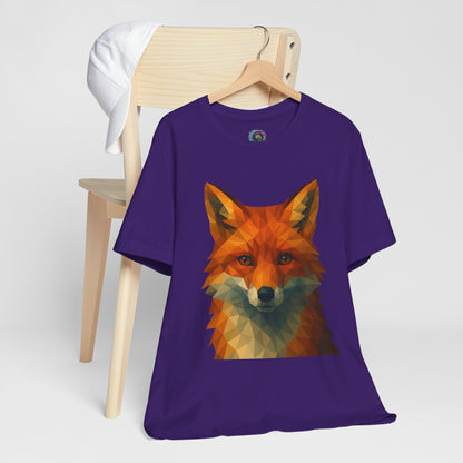 Geometric Fox T-Shirt – Polygon Animal Tee with Nature Vibes - WhimSpin - https://whimspin.com