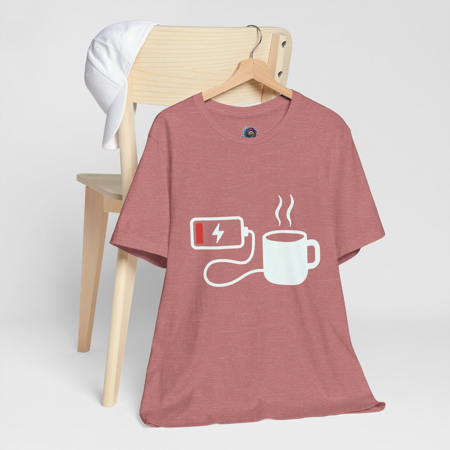 Low Battery Need Coffee Tee – Funny Caffeine Graphic T-Shirt