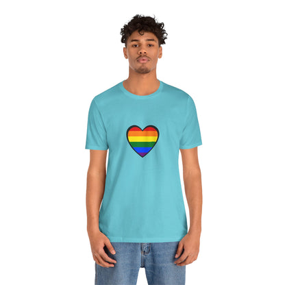Pride Heart Flag T-Shirt – Rainbow Heart LGBTQ+ Equality Tee