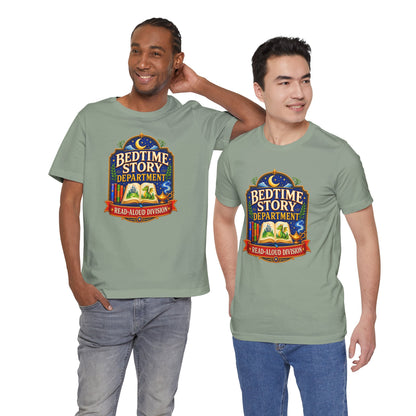 Bedtime Story Department T-Shirt – Read-Aloud Parent Tee