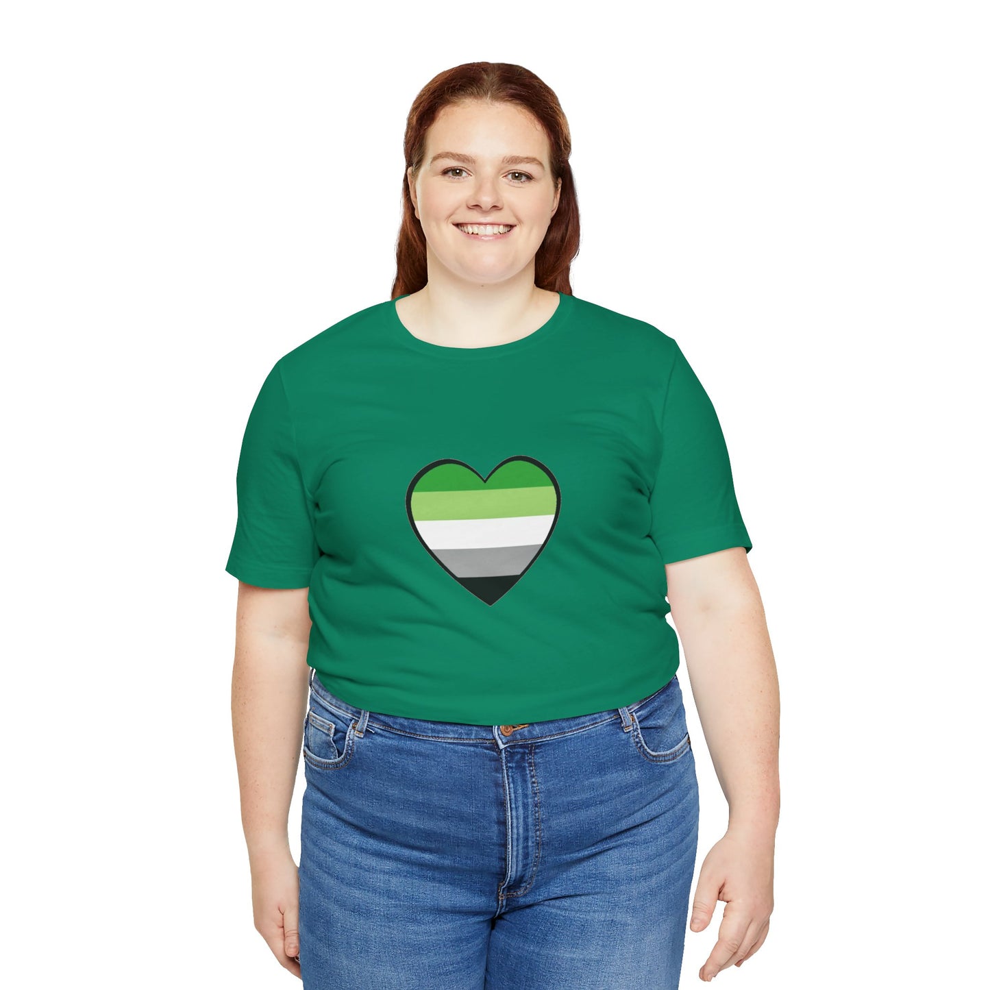 Aromantic Pride Heart T-Shirt – Minimalist Aro Flag LGBTQIA+ Tee