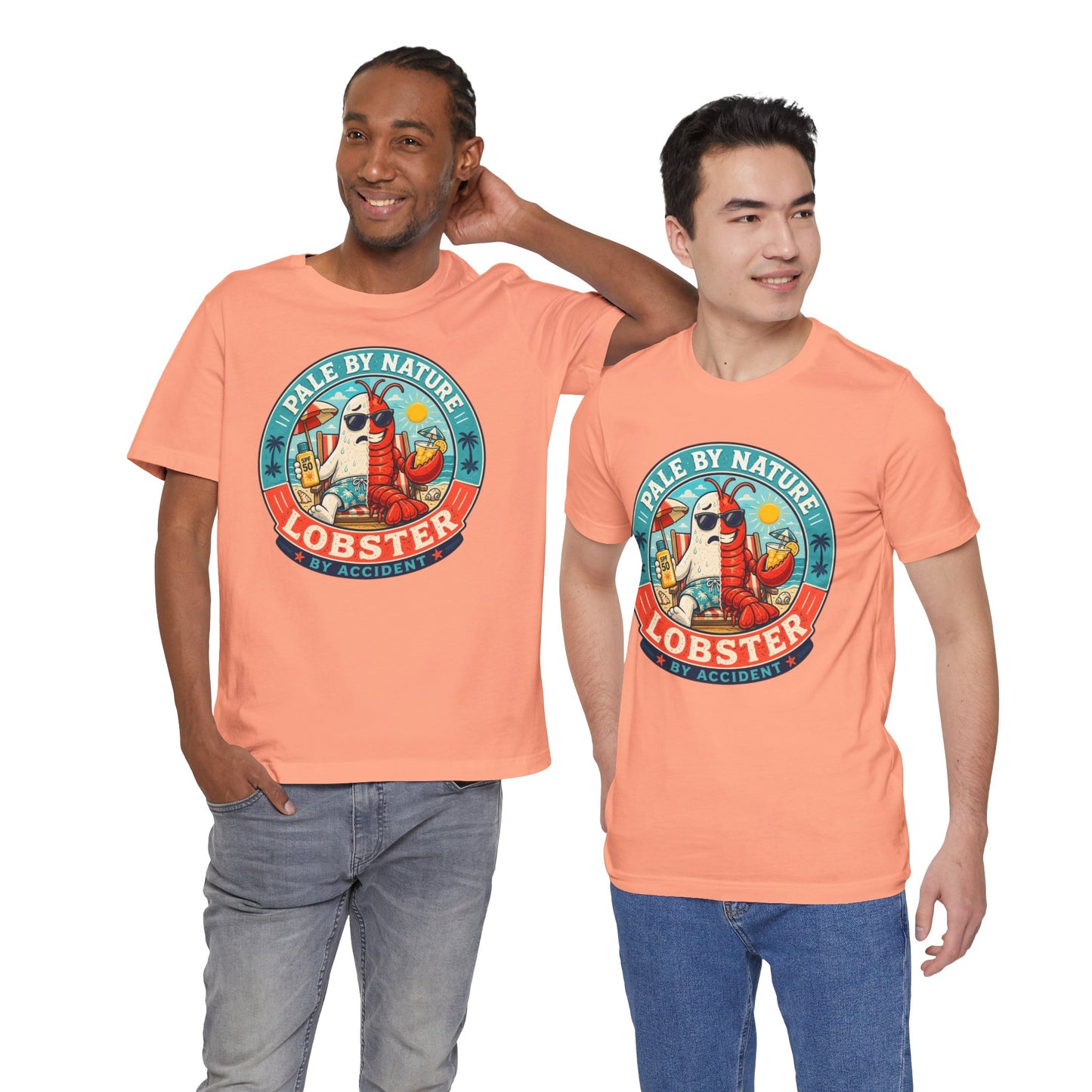Pale by Nature Lobster by Accident T-Shirt – Funny Sunburn Summer Graphic Tee