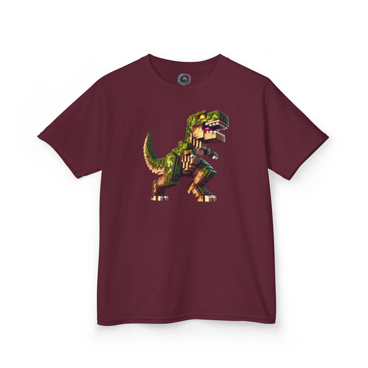 Pixel Dinosaur Kids T-Shirt – Retro Pixel T-Rex Gamer Tee