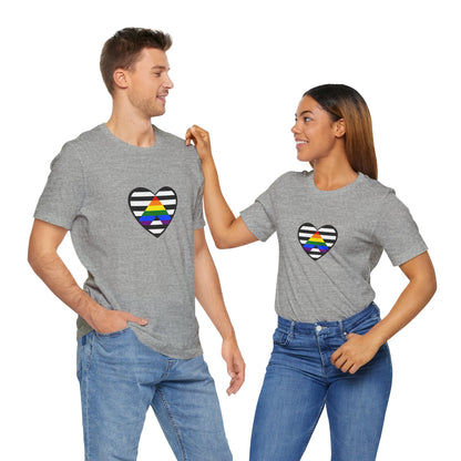 Ally Pride Flag Heart T-Shirt – Subtle LGBTQ+ Support Tee