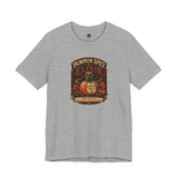 Light gray crew-neck T-shirt with Pumpkin Spice Elixir front graphic