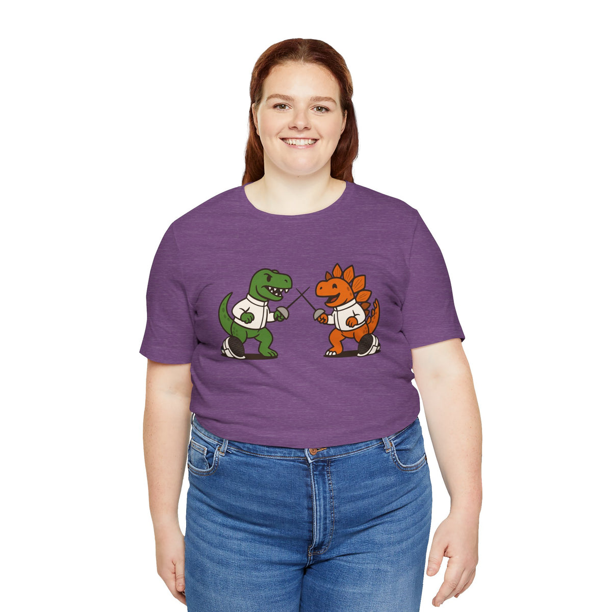 Dinosaur Fencing T-Shirt – T-Rex vs Stegosaurus Tee