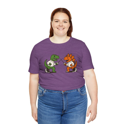 Dinosaur Fencing T-Shirt – T-Rex vs Stegosaurus Tee