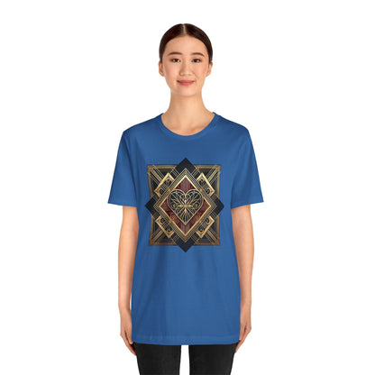 Art Deco Heart T-Shirt – Romantic Valentine's Day Graphic Tee