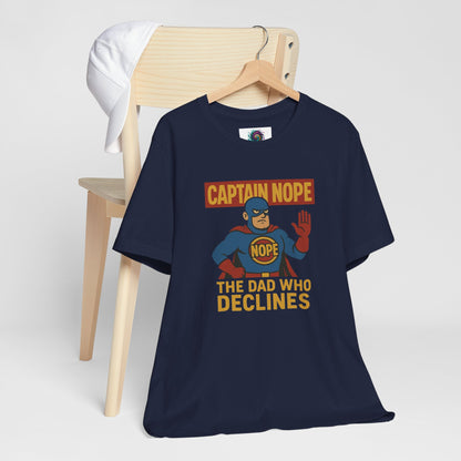 Captain Nope Dad T-Shirt – Funny Superhero Tee for Father Figures