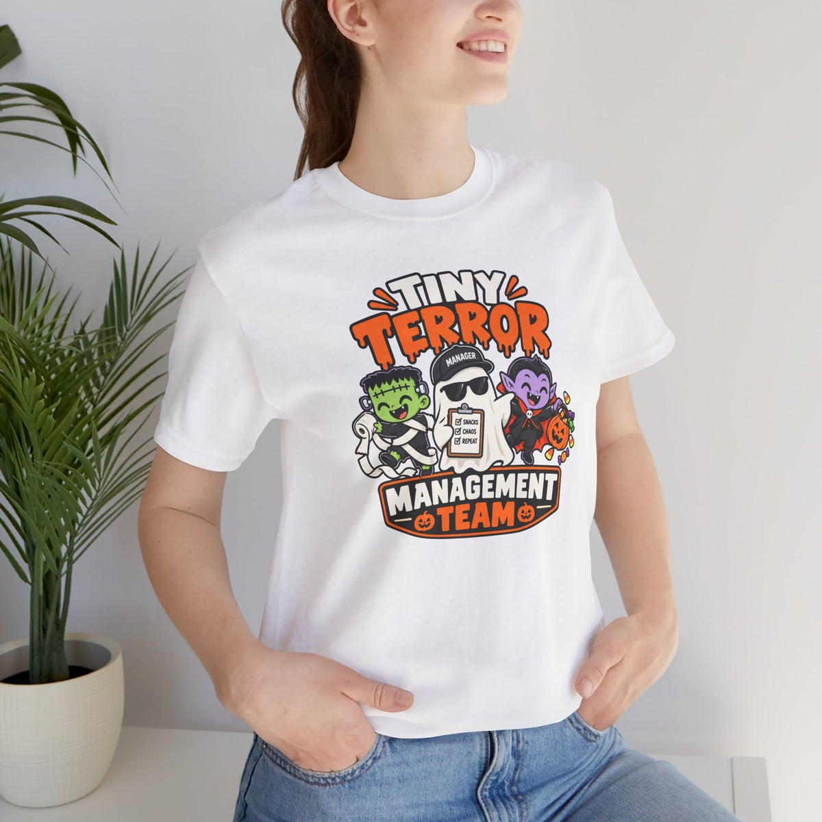 Tiny Terror Management Team T-Shirt – Funny Halloween Parent Tee