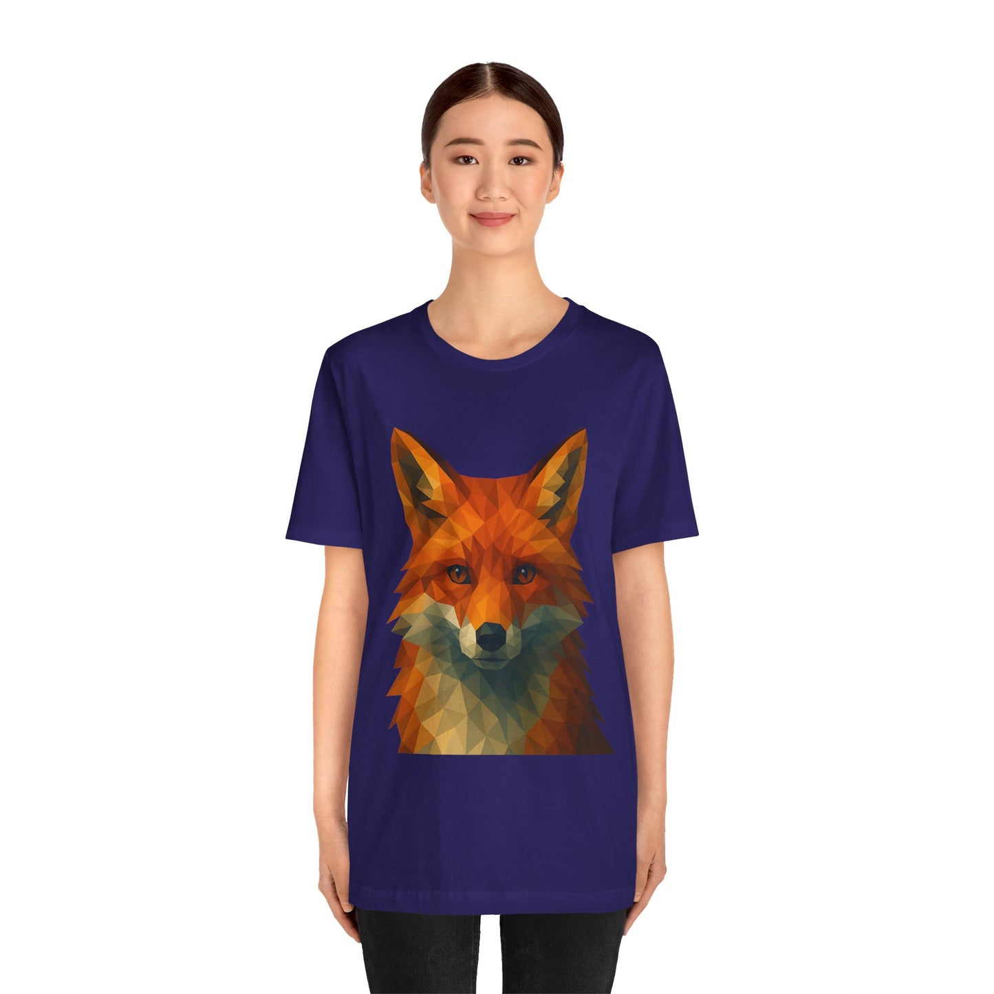 Geometric Fox T-Shirt – Polygon Animal Tee with Nature Vibes - WhimSpin - https://whimspin.com