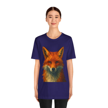 Geometric Fox T-Shirt – Polygon Animal Tee with Nature Vibes - WhimSpin - https://whimspin.com