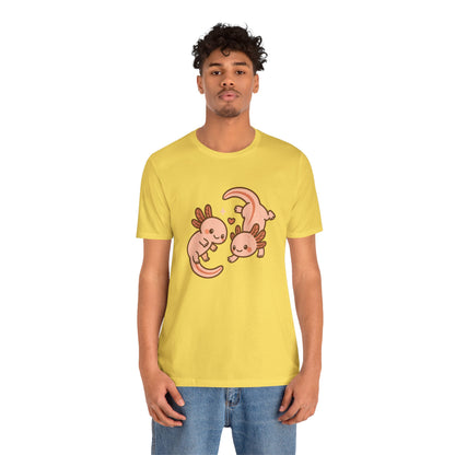 Kawaii Axolotl T-Shirt – Cute Tee with Smiling Axolotls - WhimSpin - https://whimspin.com