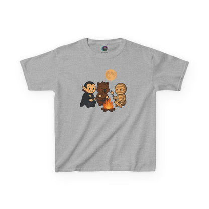 Kids Halloween Monsters Campfire T-Shirt – Cute Spooky Tee