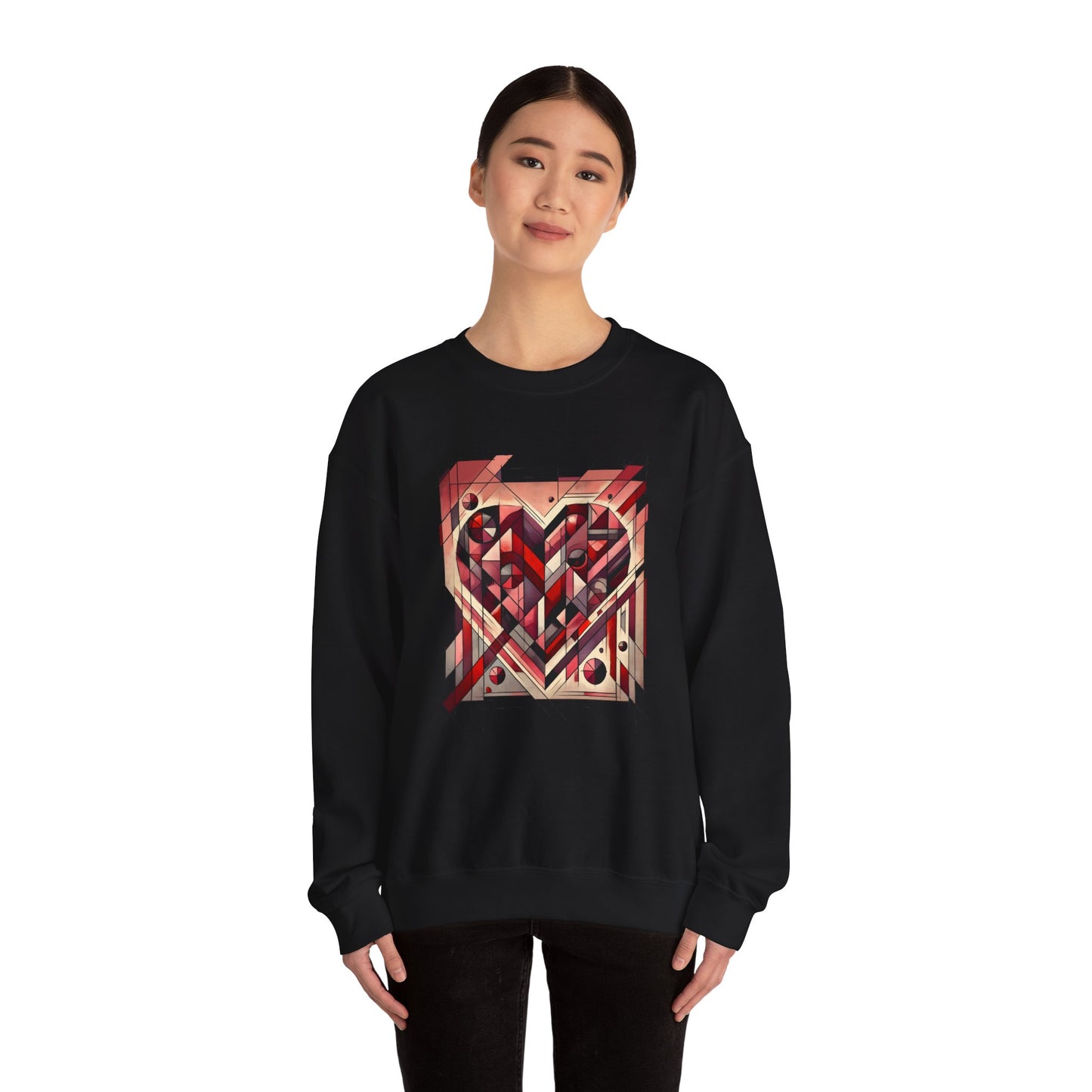 Cubist Heart Sweatshirt – Modern Art Valentine's Day Pullover