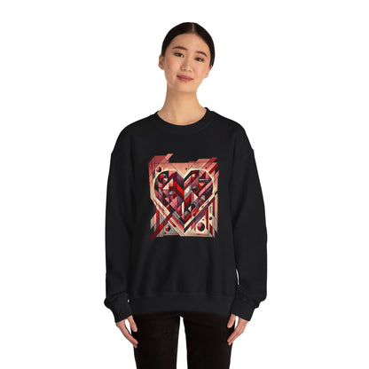 Cubist Heart Sweatshirt – Modern Art Valentine's Day Pullover