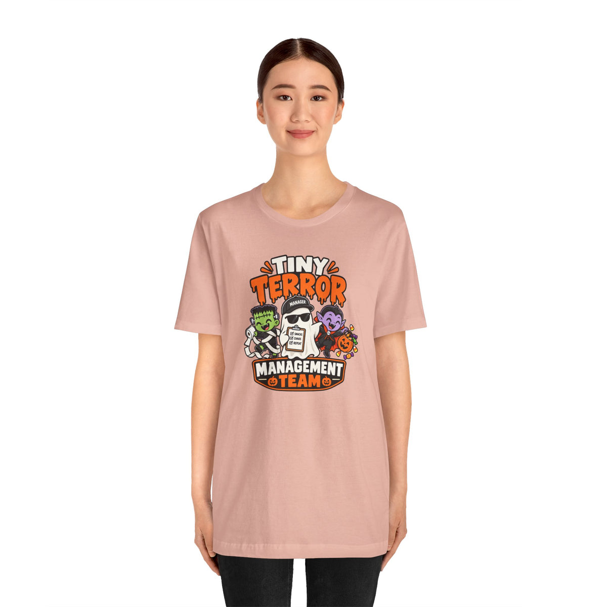 Tiny Terror Management Team T-Shirt – Funny Halloween Parent Tee