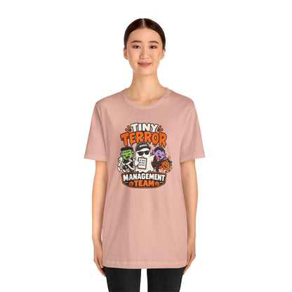 Tiny Terror Management Team T-Shirt – Funny Halloween Parent Tee