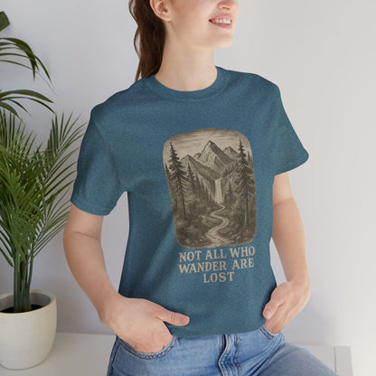 Not All Who Wander Are Lost T-Shirt – Tolkien Travel Tee for Nature Lovers