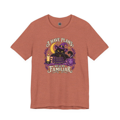 I Have Plans With My Familiar T-Shirt - Funny Witchy Introvert Cat Tee