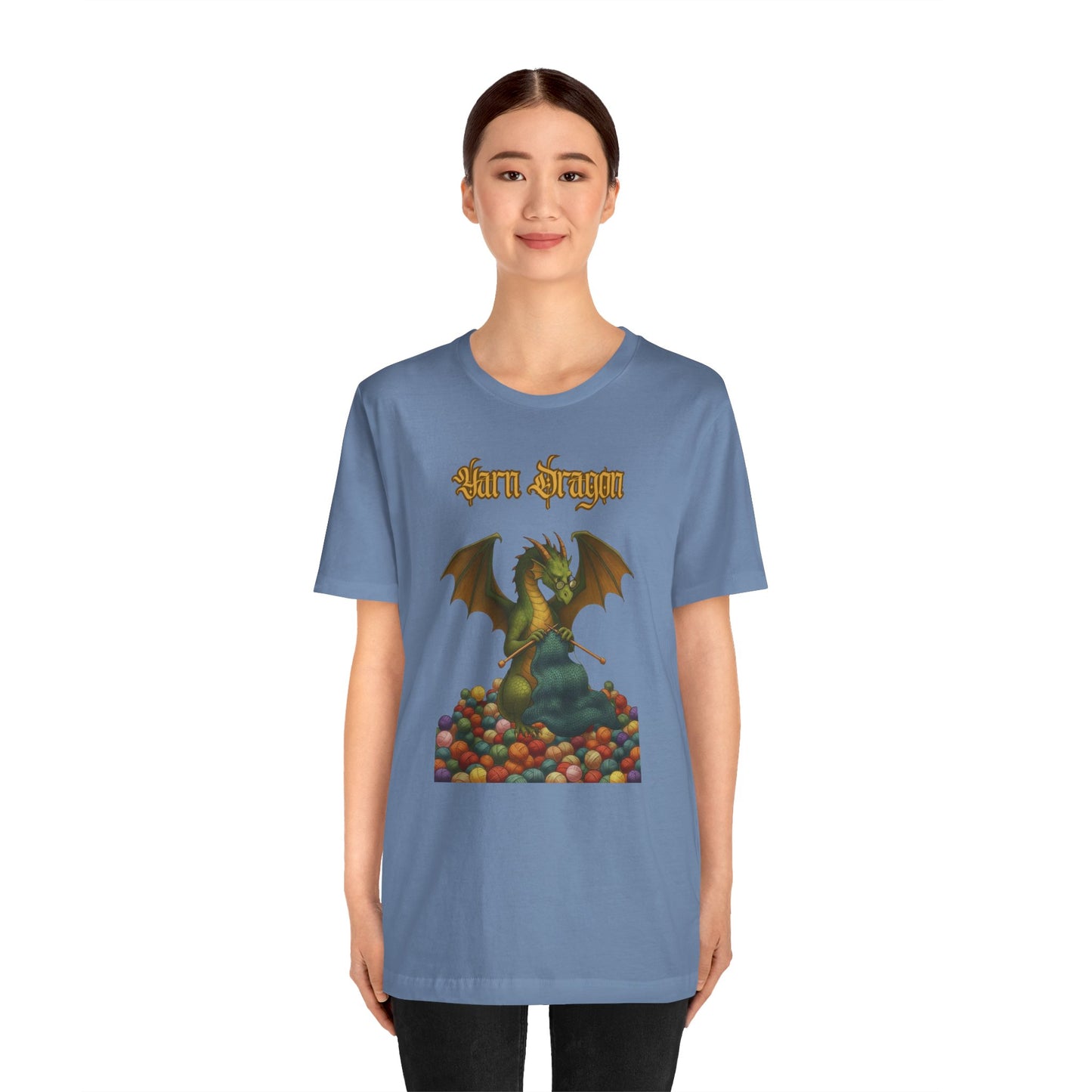Yarn Dragon T-Shirt – Funny Knitting Dragon Shirt for Yarn Lovers