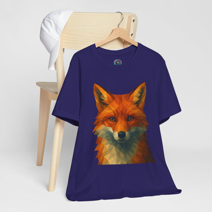 Geometric Fox T-Shirt – Polygon Animal Tee with Nature Vibes - WhimSpin - https://whimspin.com