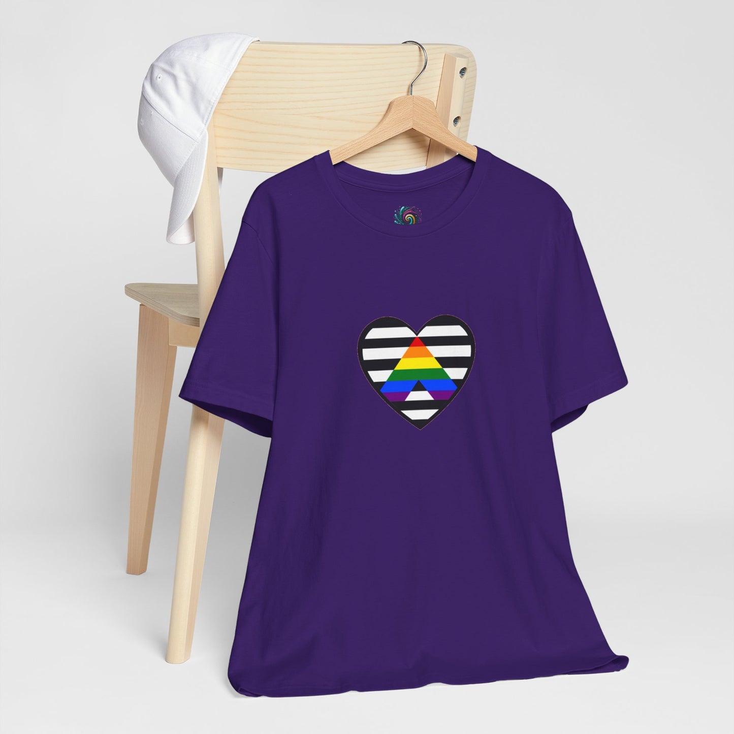 Ally Pride Flag Heart T-Shirt – Subtle LGBTQ+ Support Tee