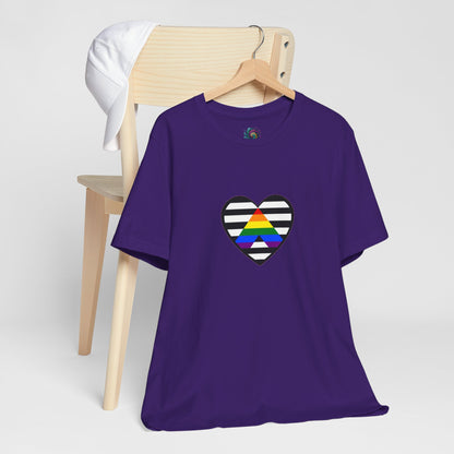 Ally Pride Flag Heart T-Shirt – Subtle LGBTQ+ Support Tee
