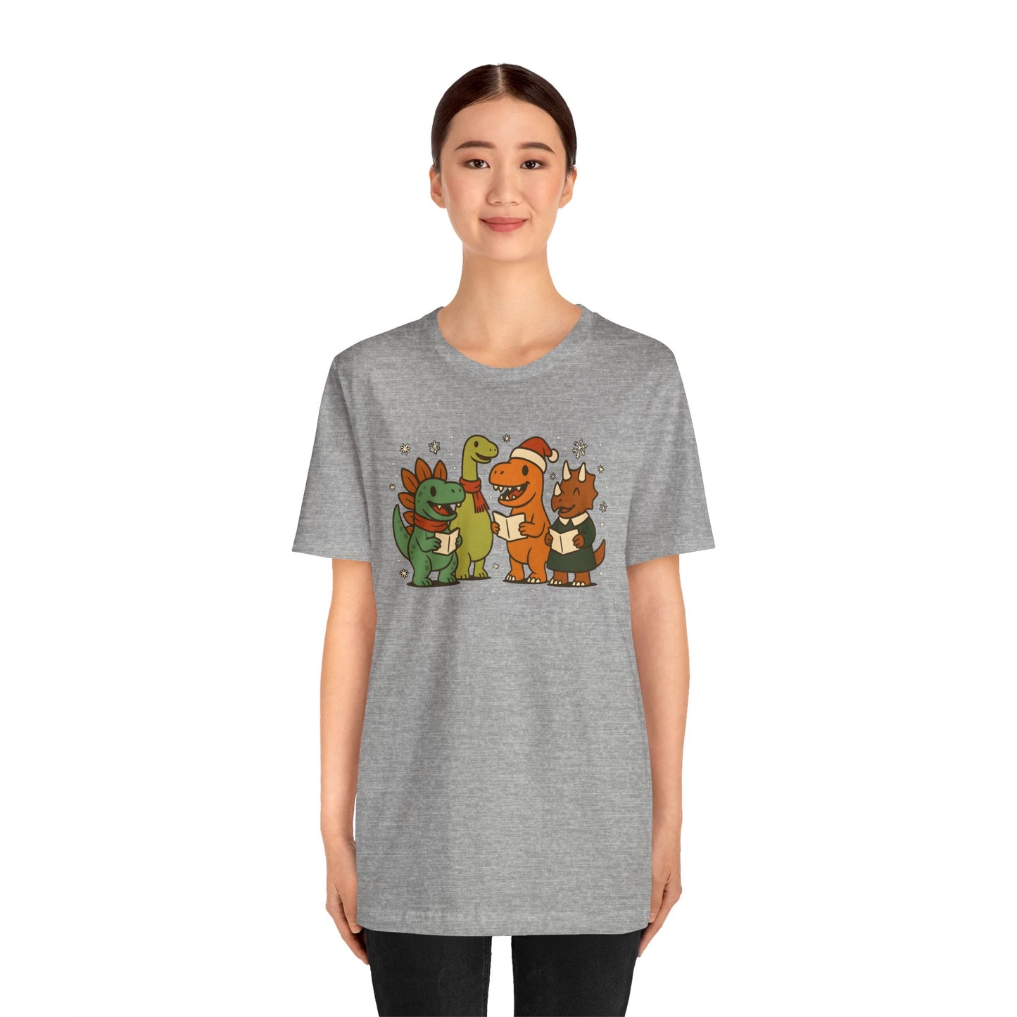 Dinosaur Carolers T-Shirt – Cute Dino Christmas Singing Tee
