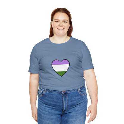 Genderqueer Flag Heart T-Shirt – Unisex LGBTQ+ Graphic Tee